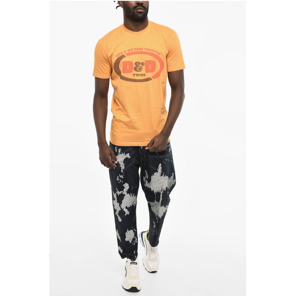 Dsquared² Cotton Crew-neck T-shirt with Frontal Maxi Print