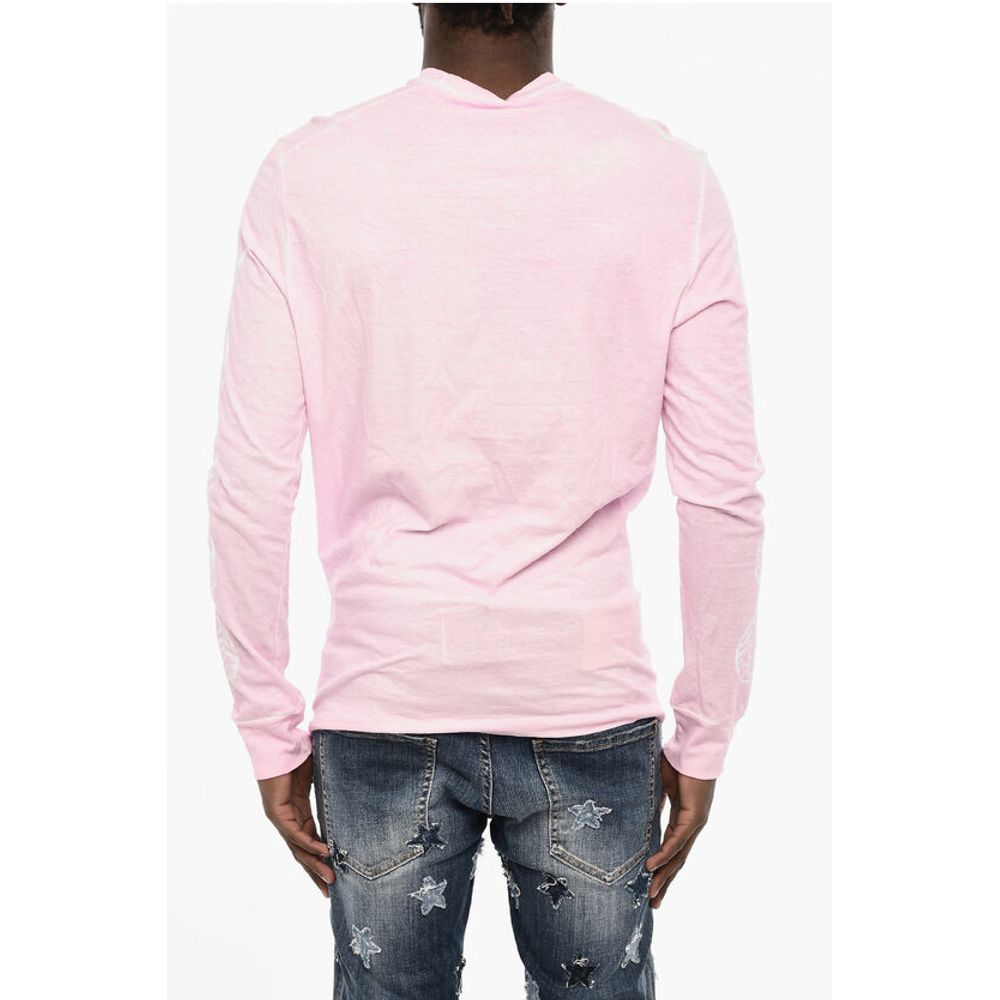 Dsquared² Acid Wash Effect Long Sleeve Crew-neck T-shirt