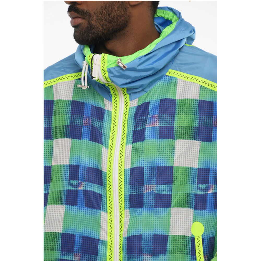 Dsquared² Acid Wash Effect Check Jacket with Hood