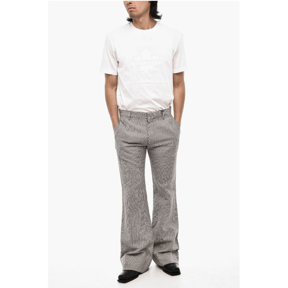 Dsquared² houndstooth Linen And Cotton Casual Pants