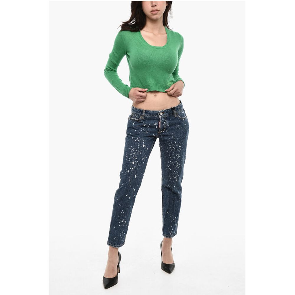 Dsquared² Cropped Cashmere Crew-Neck Sweater