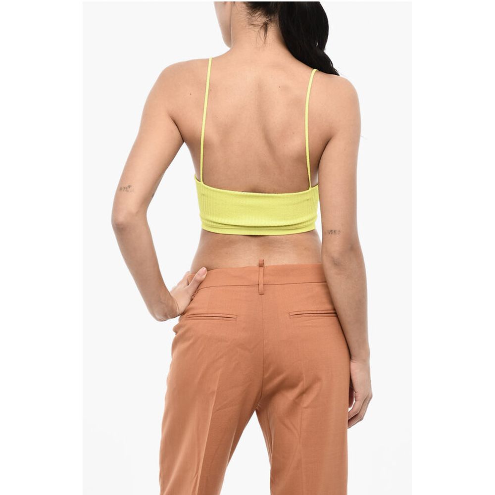 Dsquared² Deep Neckline Ribbed Cropped Top