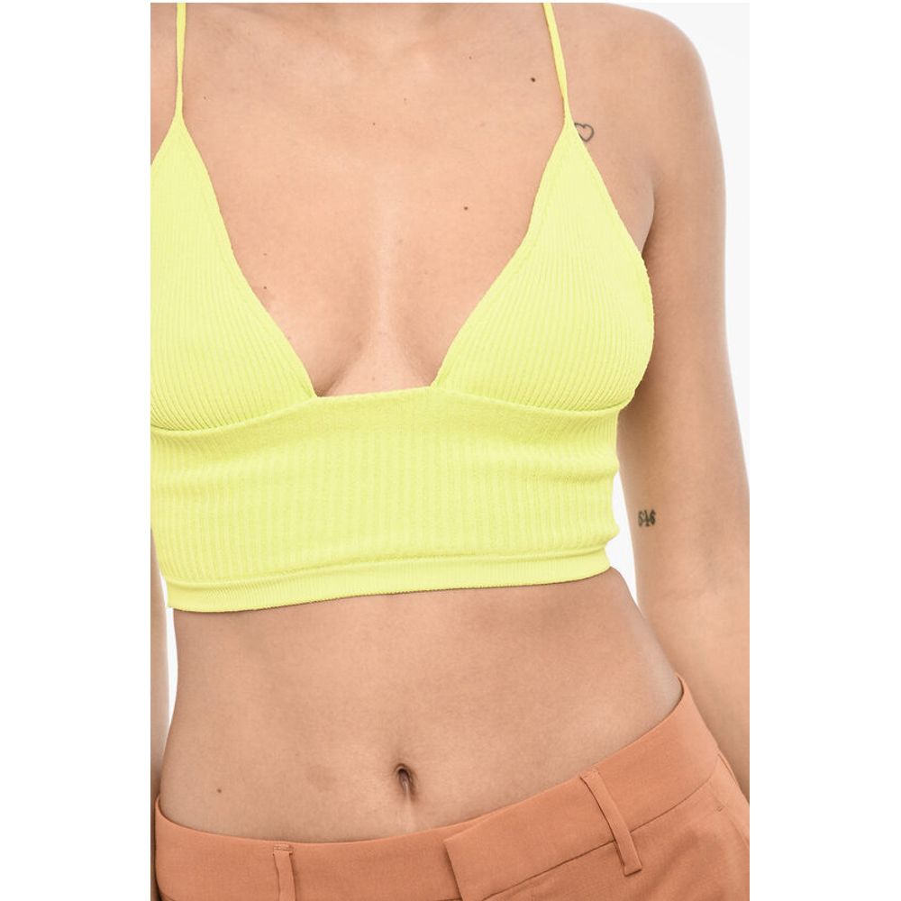 Dsquared² Deep Neckline Ribbed Cropped Top
