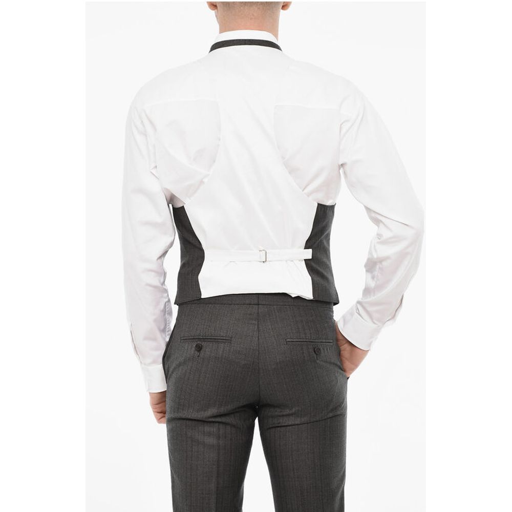 Dsquared² Pinstriped Single Breasted Wool Suit With Peak Lapel