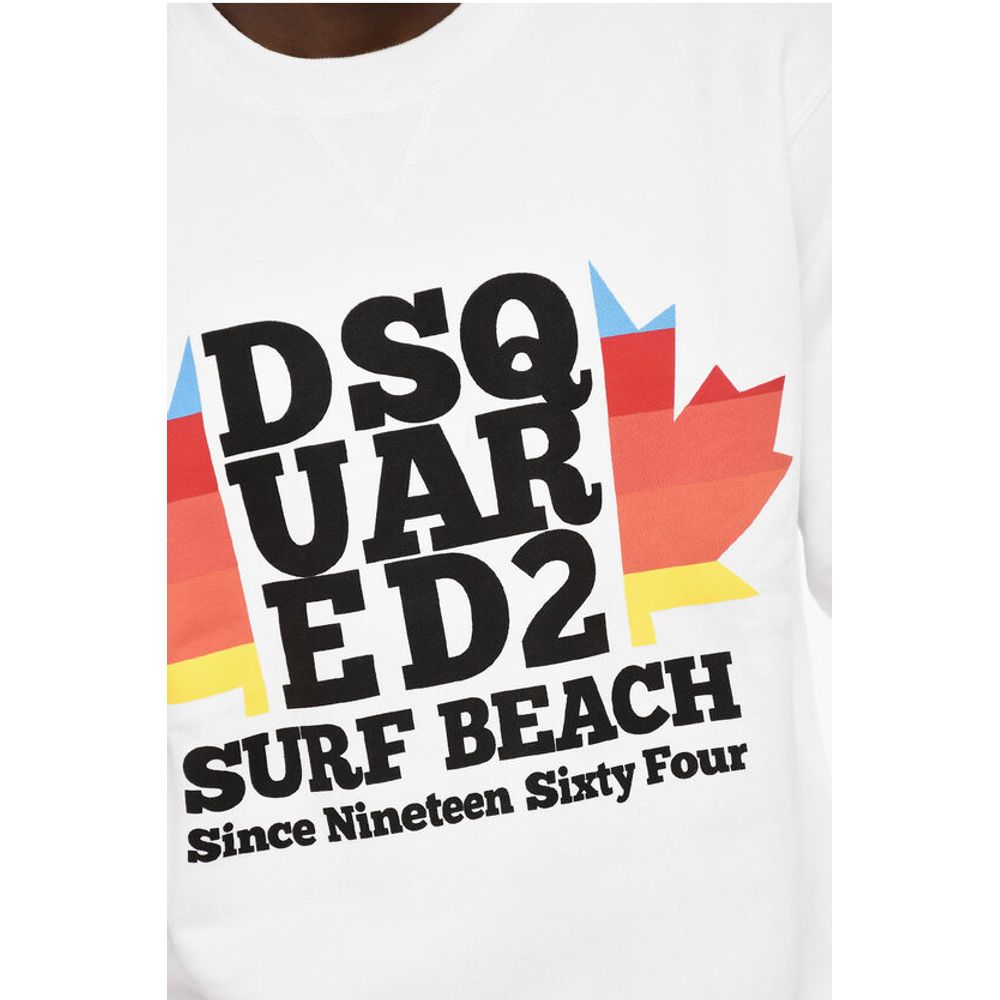 Dsquared² Fleeced-Cotton Crew-Neck Sweatshirt with Print