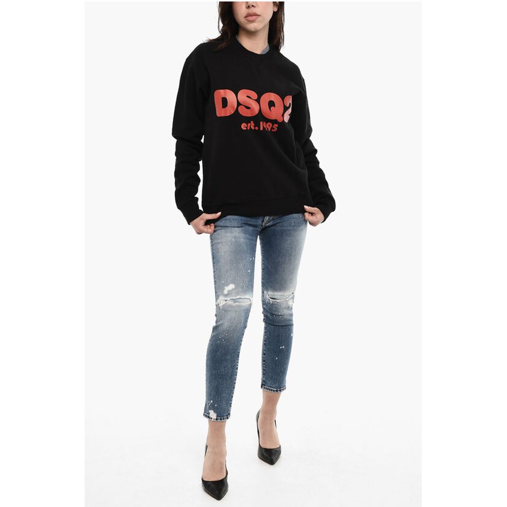 Dsquared² Cotton Crew-neck Sweatshirt with Frontal Print