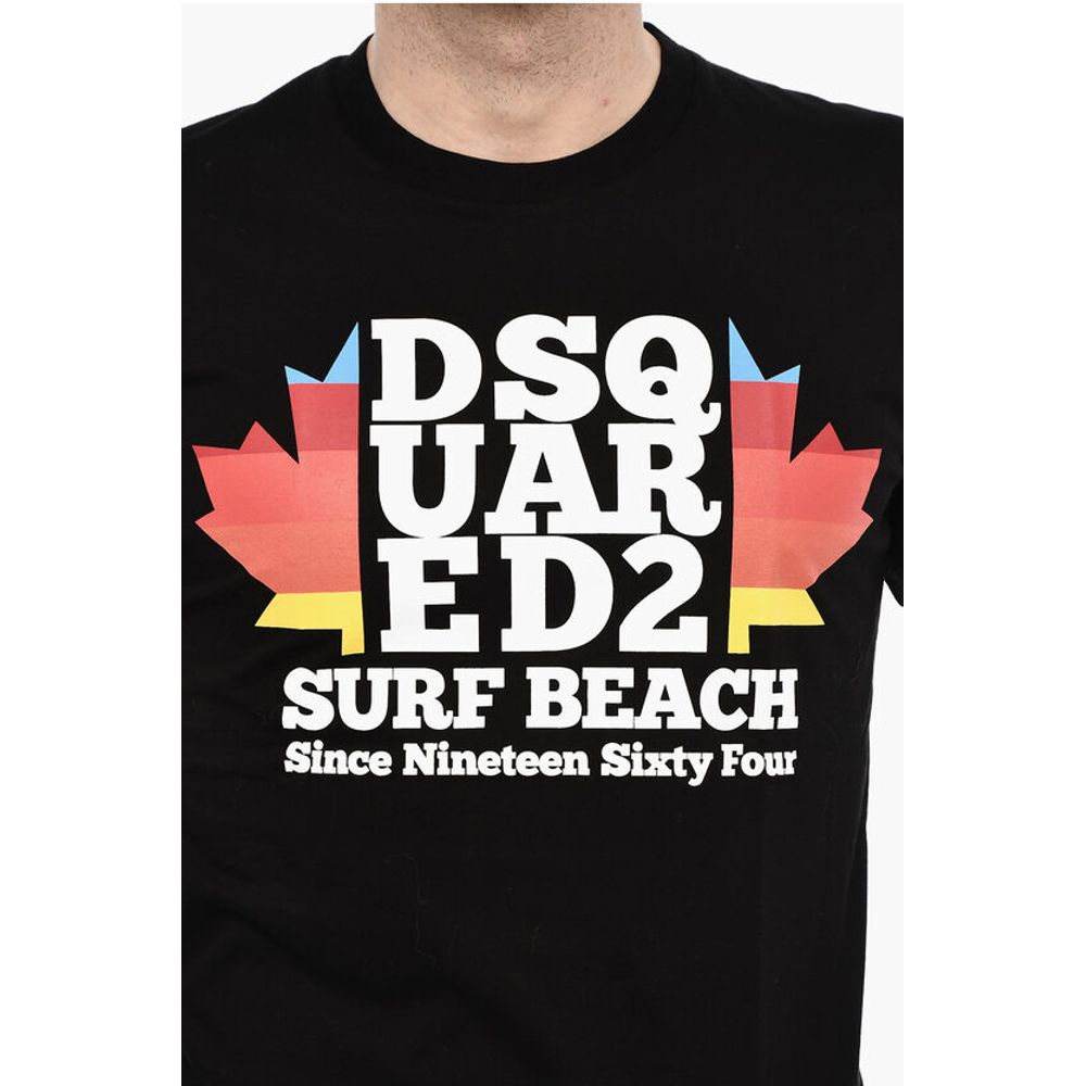 Dsquared² Cotton Crew-neck T-shirt with Frontal Maxi Print