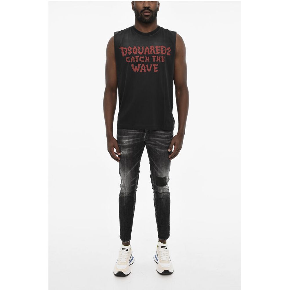Dsquared² Crew-neck T-shirt with Gothic Print