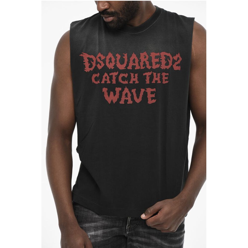 Dsquared² Crew-neck T-shirt with Gothic Print