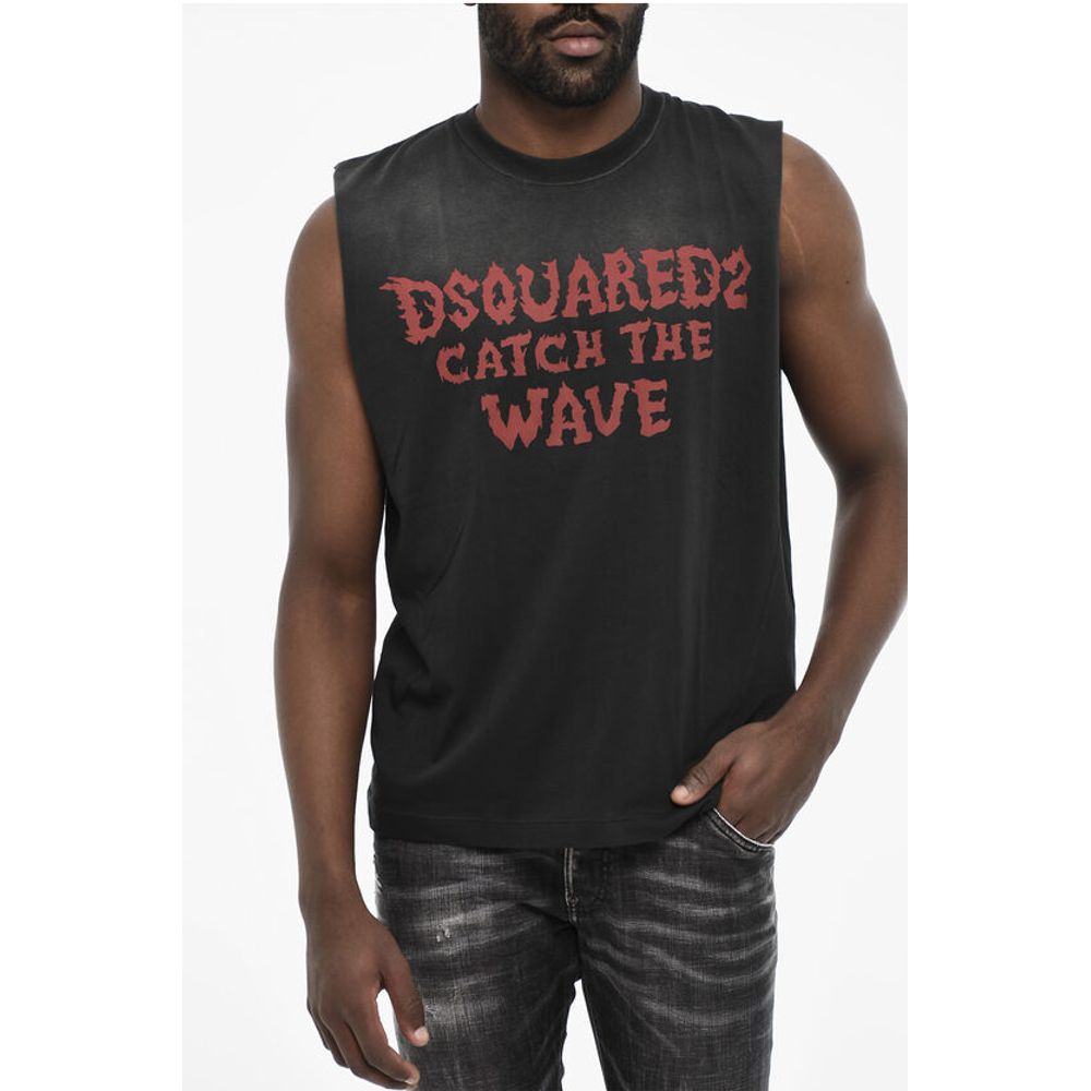 Dsquared² Crew-neck T-shirt with Gothic Print