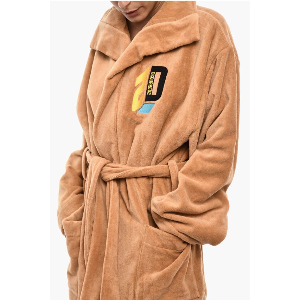 Dsquared² Cotton Terry Beach Bathrobe with Belt