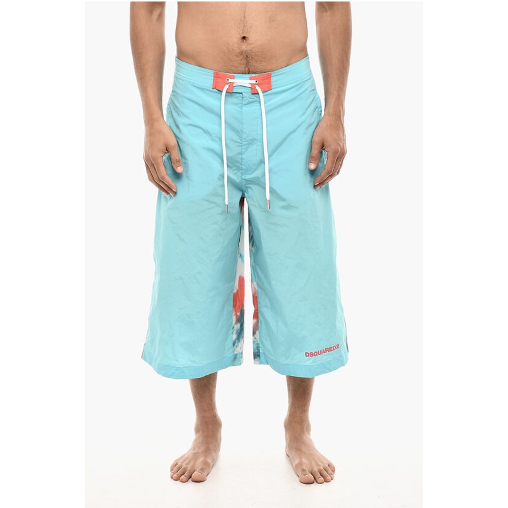Dsquared² Maxi Swim Shorts With Tie Dye Print