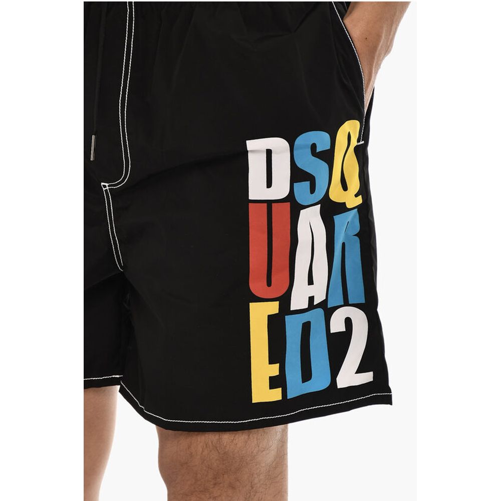 Dsquared² Swim Short with Multicolor Printed Logo