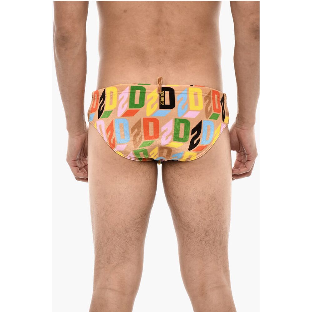 Dsquared² Slip Velour Swimsuit Allover Logo