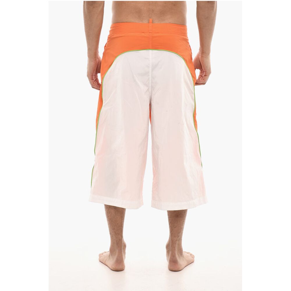 Dsquared² Extra-Long Swim Short with Contrasting Desing