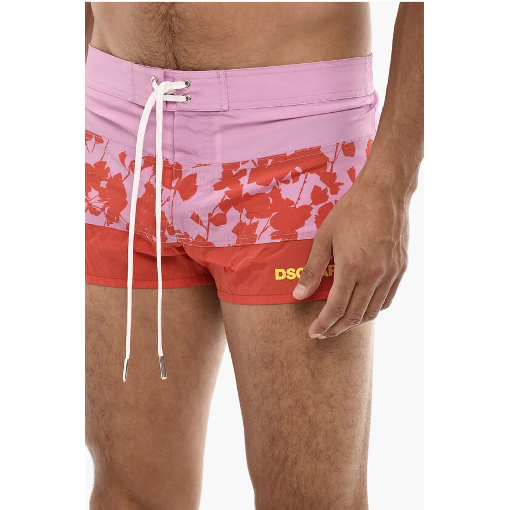 Dsquared² Logoed Swim Short with Floral Motif