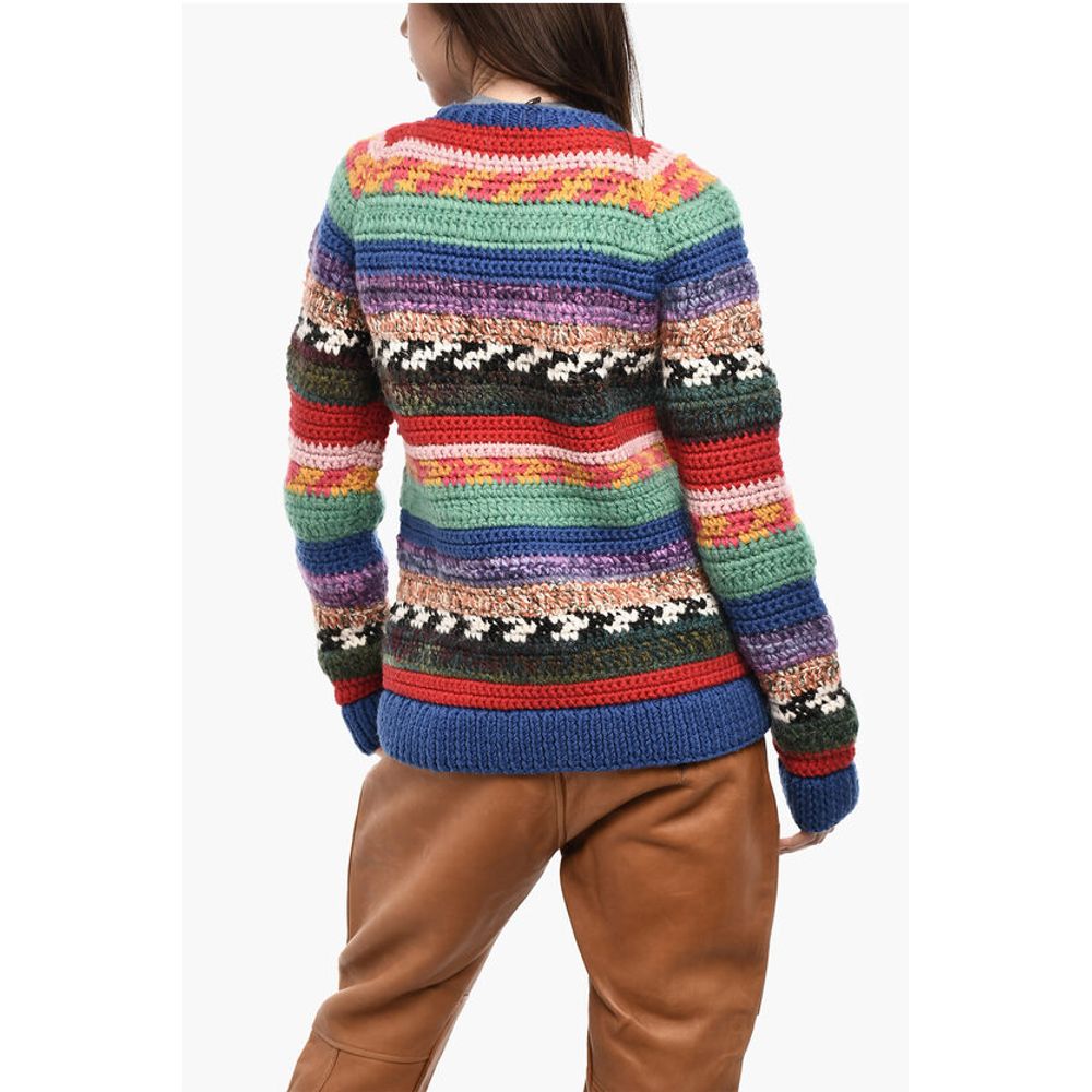 Dsquared² Multicolor Virgin Wool Blend Crew-neck Sweatshirt