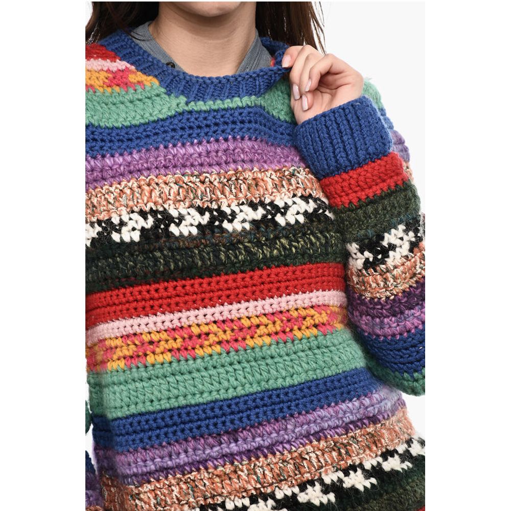 Dsquared² Multicolor Virgin Wool Blend Crew-neck Sweatshirt