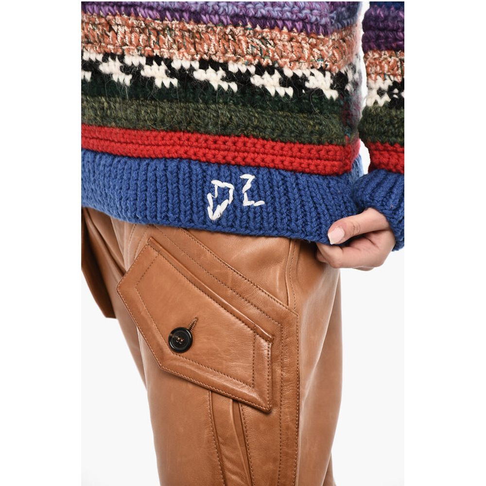 Dsquared² Multicolor Virgin Wool Blend Crew-neck Sweatshirt