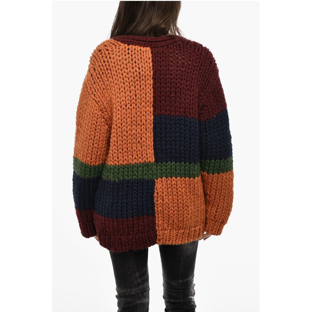 Dsquared² Cable Knit V-Neck Maxi Cardigan