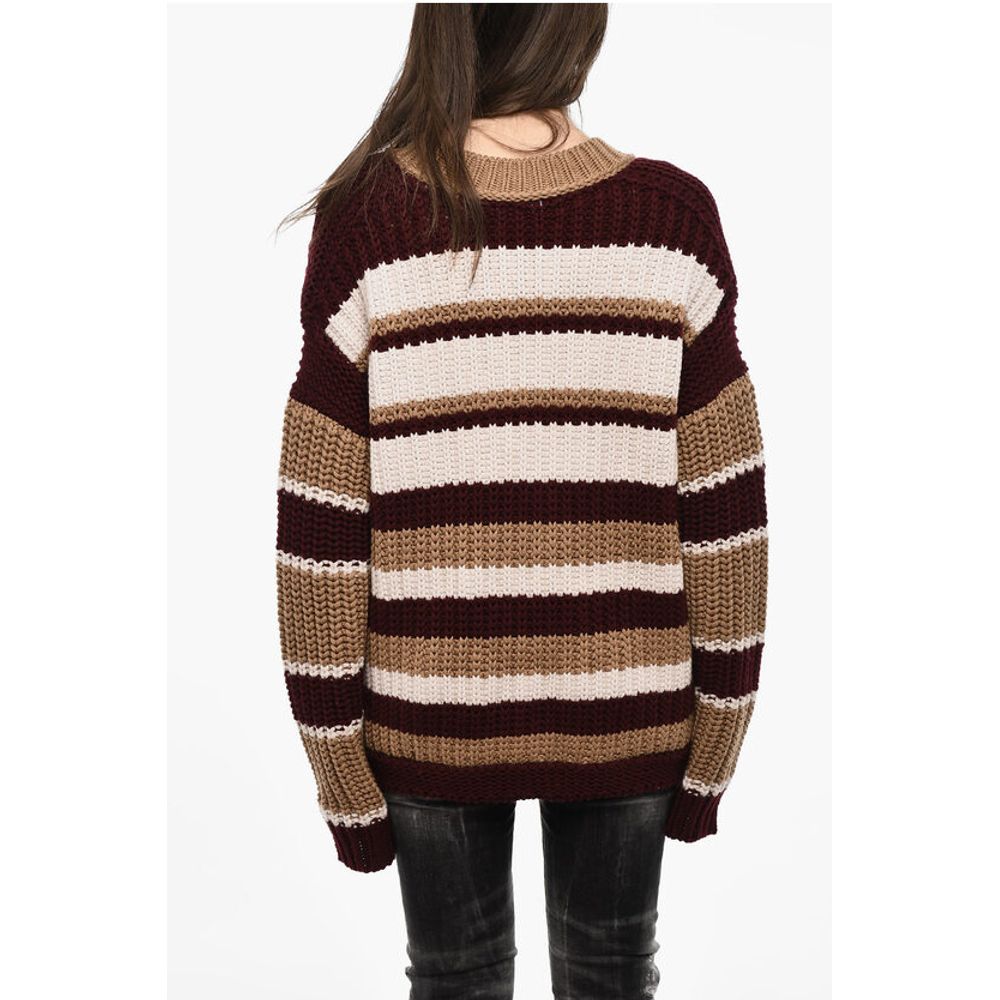 Dsquared² Color Block Maxi Cardigan with Double Pockets
