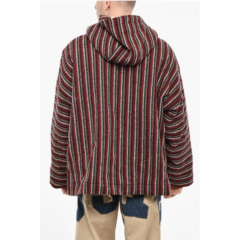Dsquared² Hooded Padded Striped Wool Anorak
