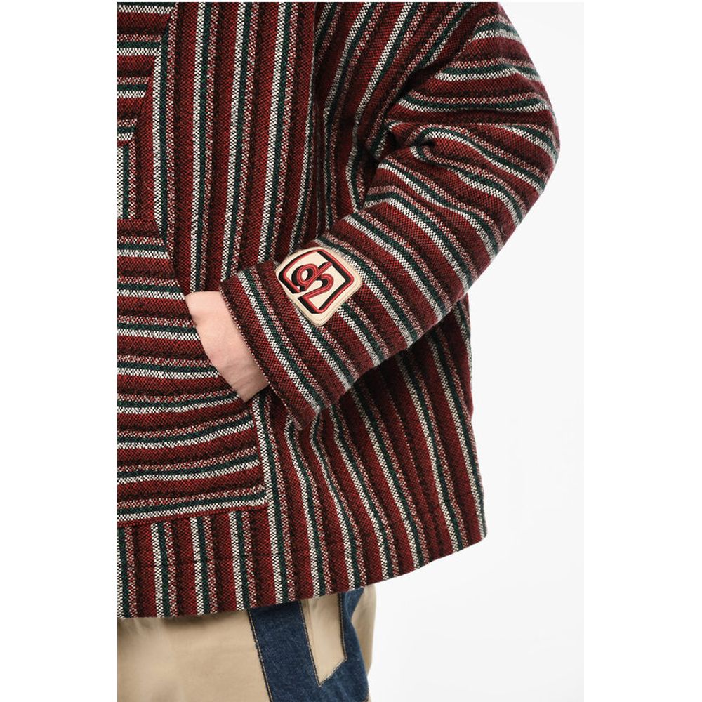 Dsquared² Hooded Padded Striped Wool Anorak