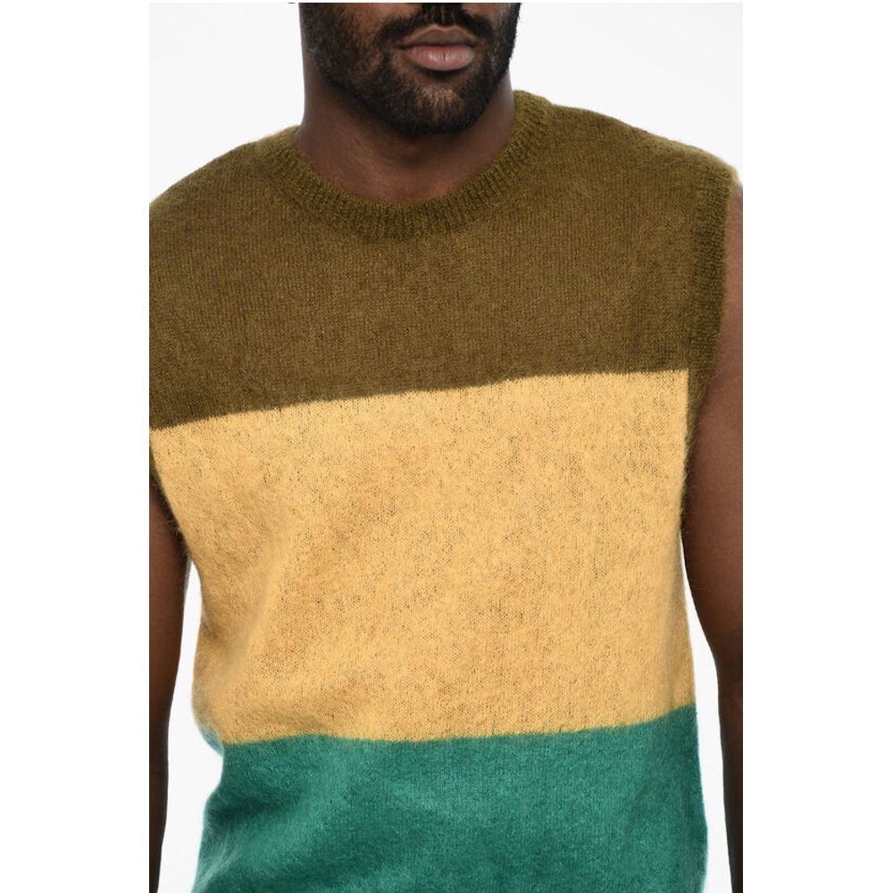 Dsquared² Sleeveless Color Block Crew-Neck Sweater