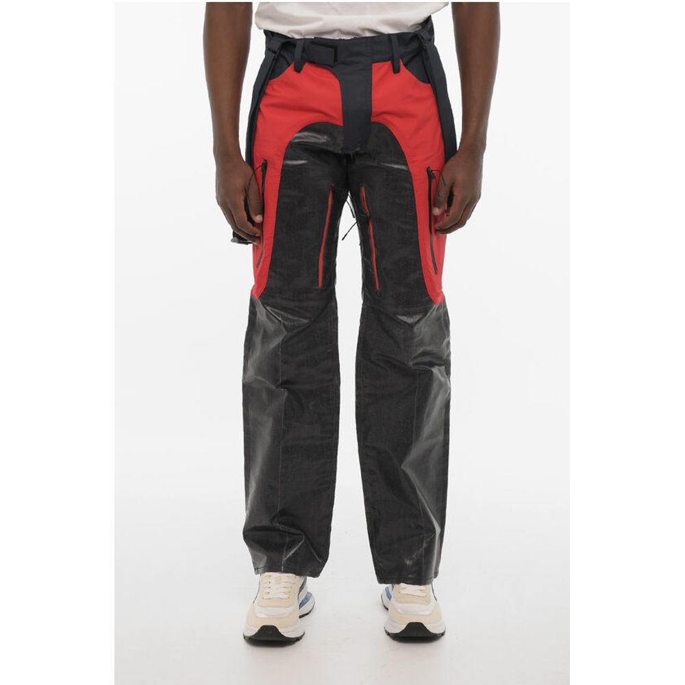 Dsquared² Coated Cotton Pants with Nylon Details and Suspenders