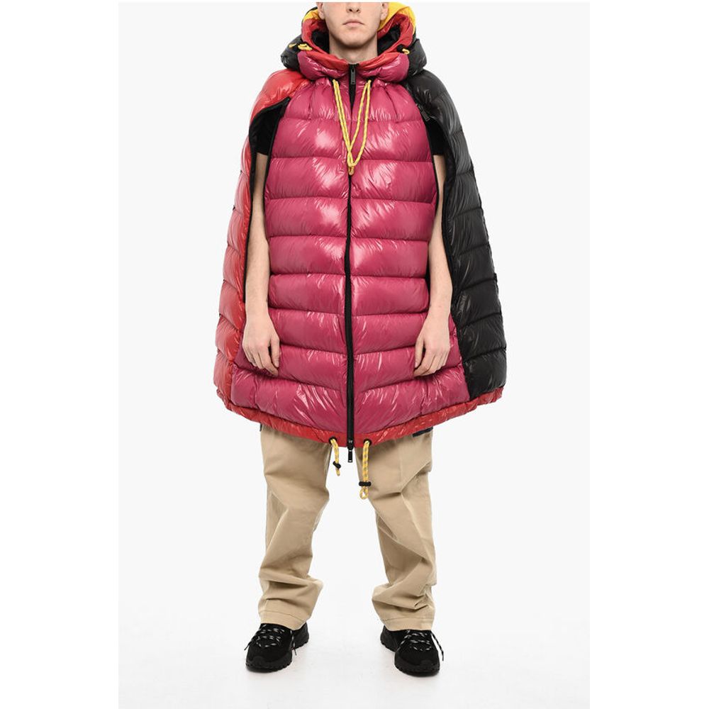 Dsquared² Down Jacket Cape With Logo Print