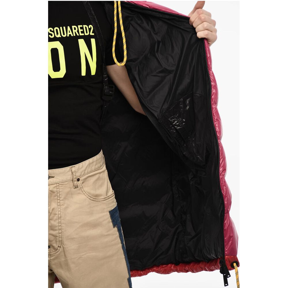 Dsquared² Down Jacket Cape With Logo Print