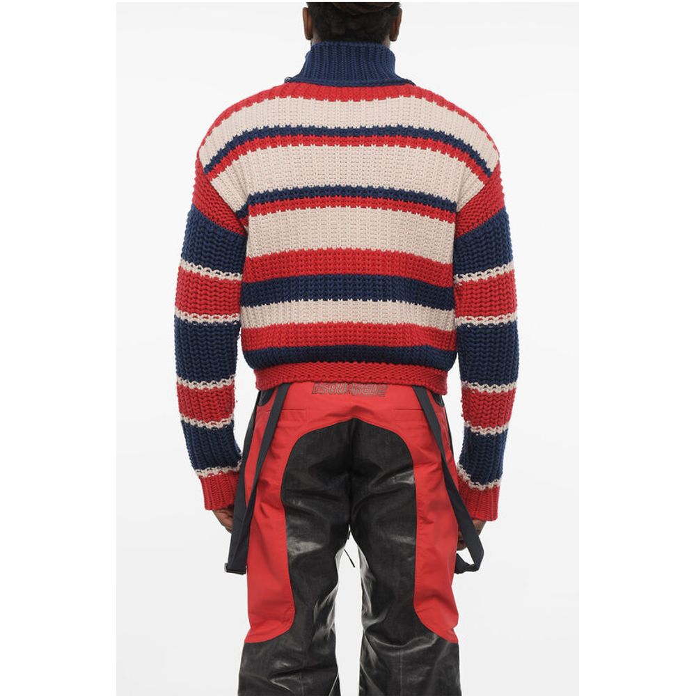 Dsquared² Tricolor Wool and Cashmere Turtleneck Sweater