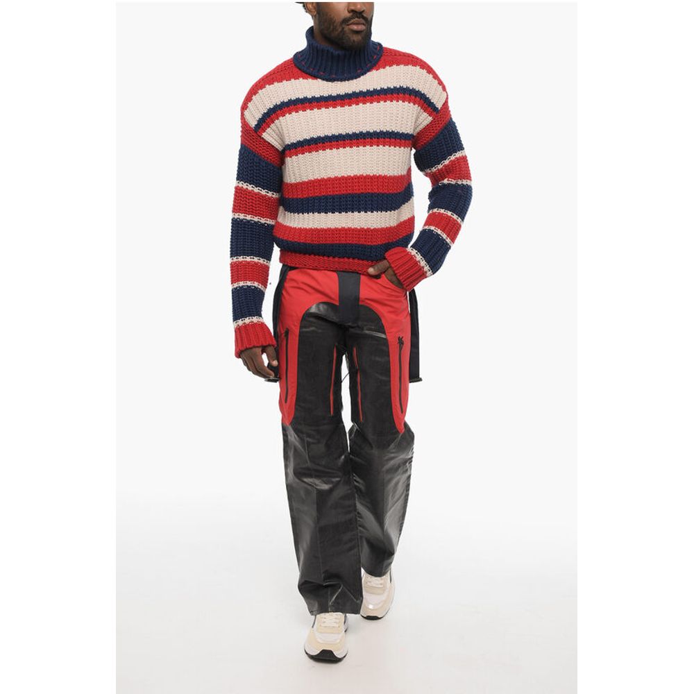 Dsquared² Tricolor Wool and Cashmere Turtleneck Sweater