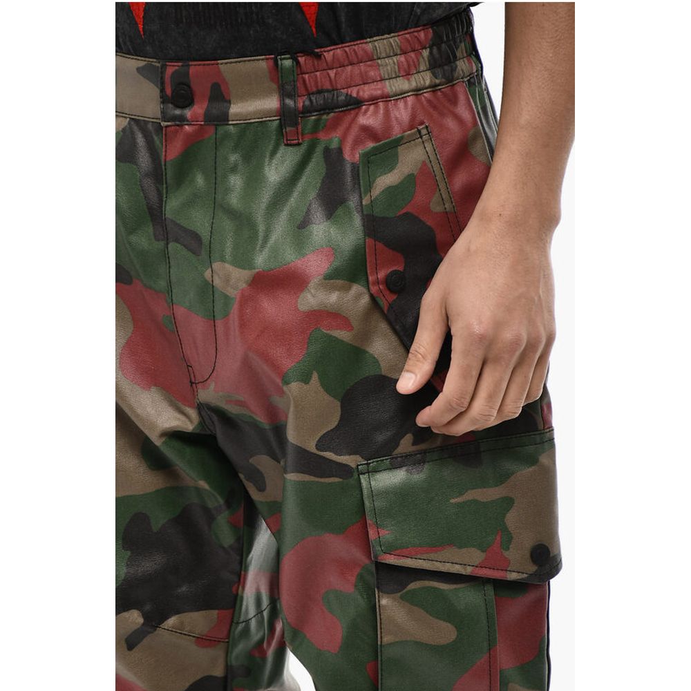 Dsquared² Coated Cotton Camouflage Cargo Pants