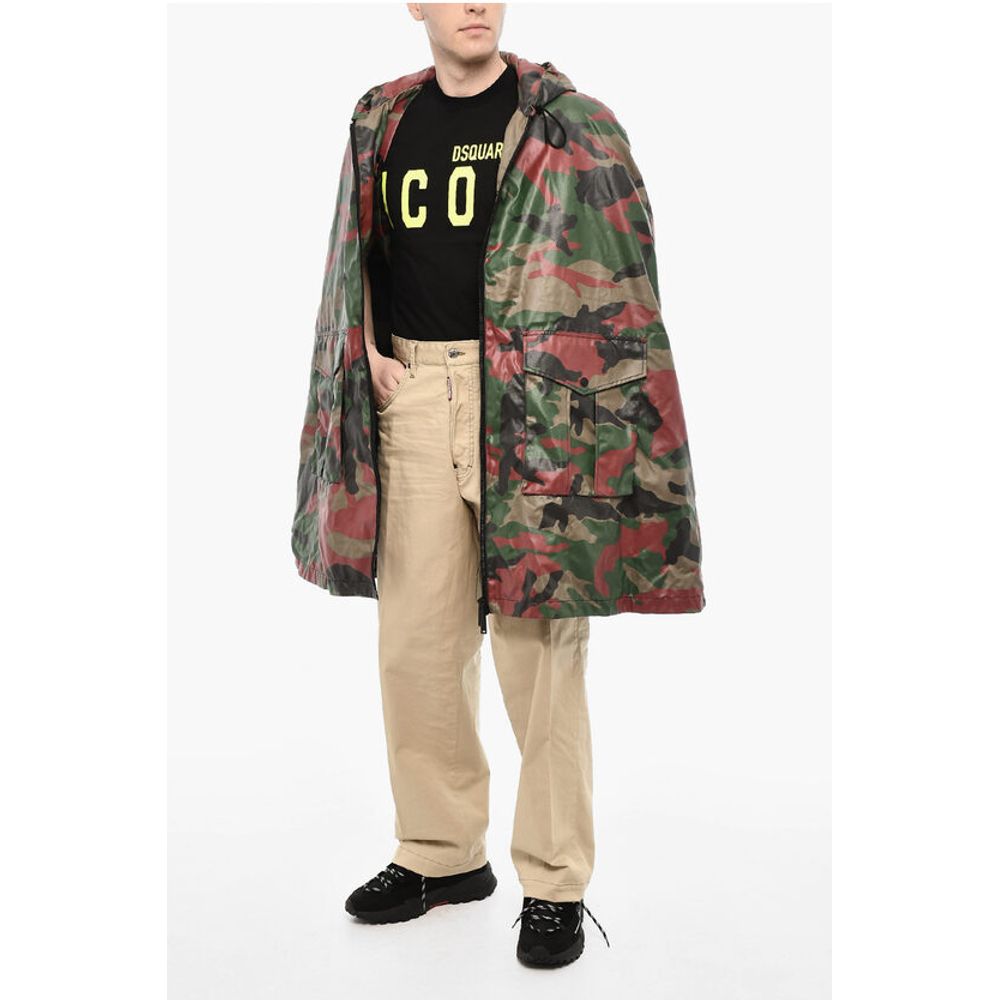 Dsquared² Zipped Closue Camouflage Motif Cape