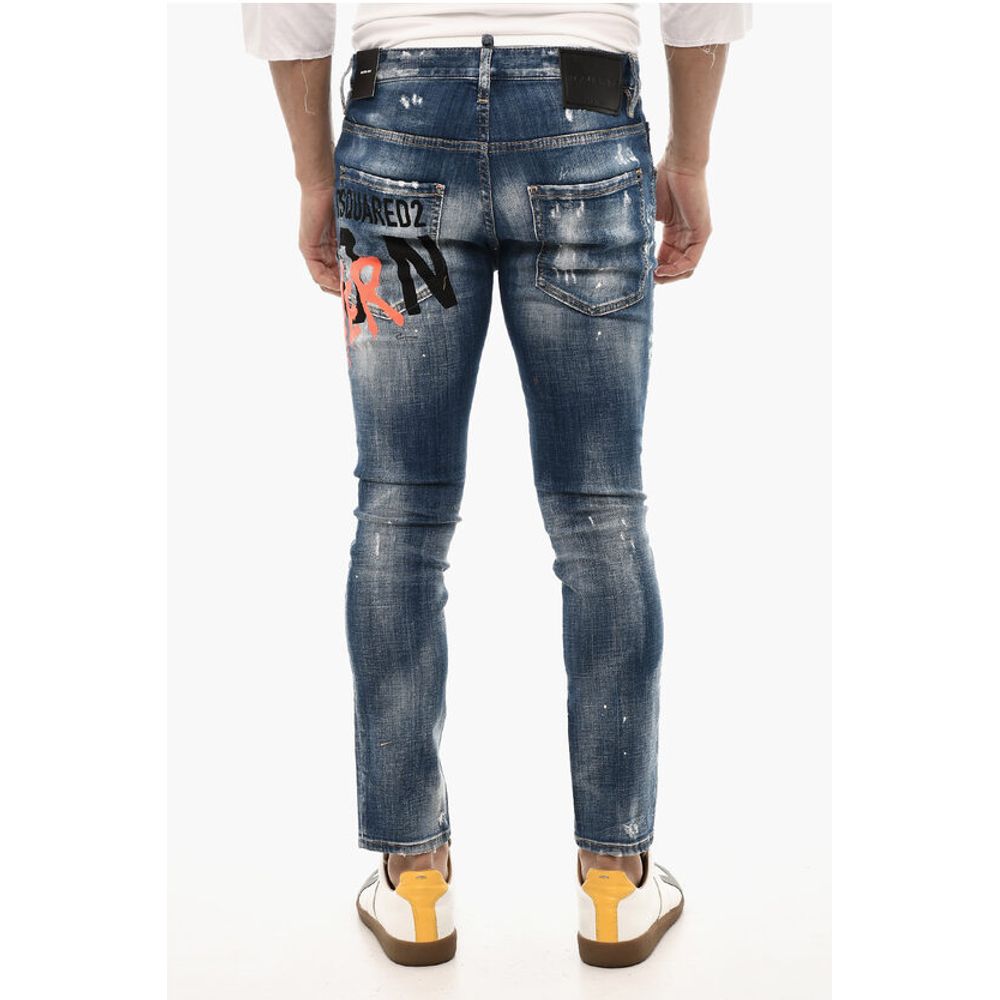 Dsquared² Slim Fit ICON FOREVER Jeans Splatter Effect 15 cm