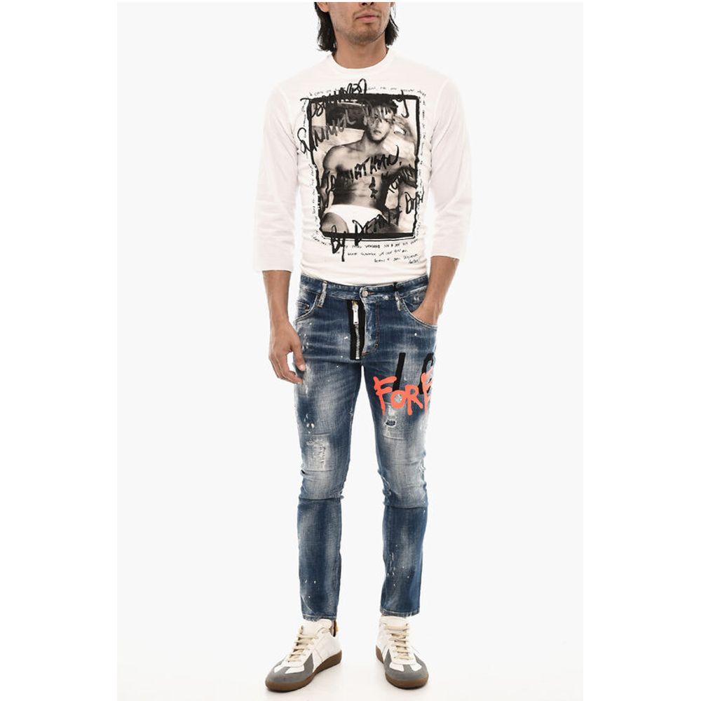 Dsquared² Slim Fit ICON FOREVER Jeans Splatter Effect 15 cm