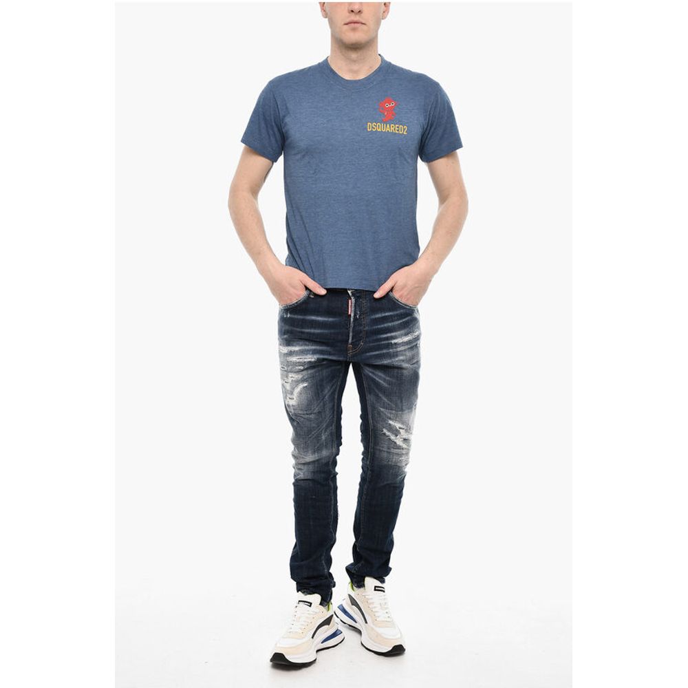 Dsquared² Cotton Blend Crew-neck T-shirt with Print