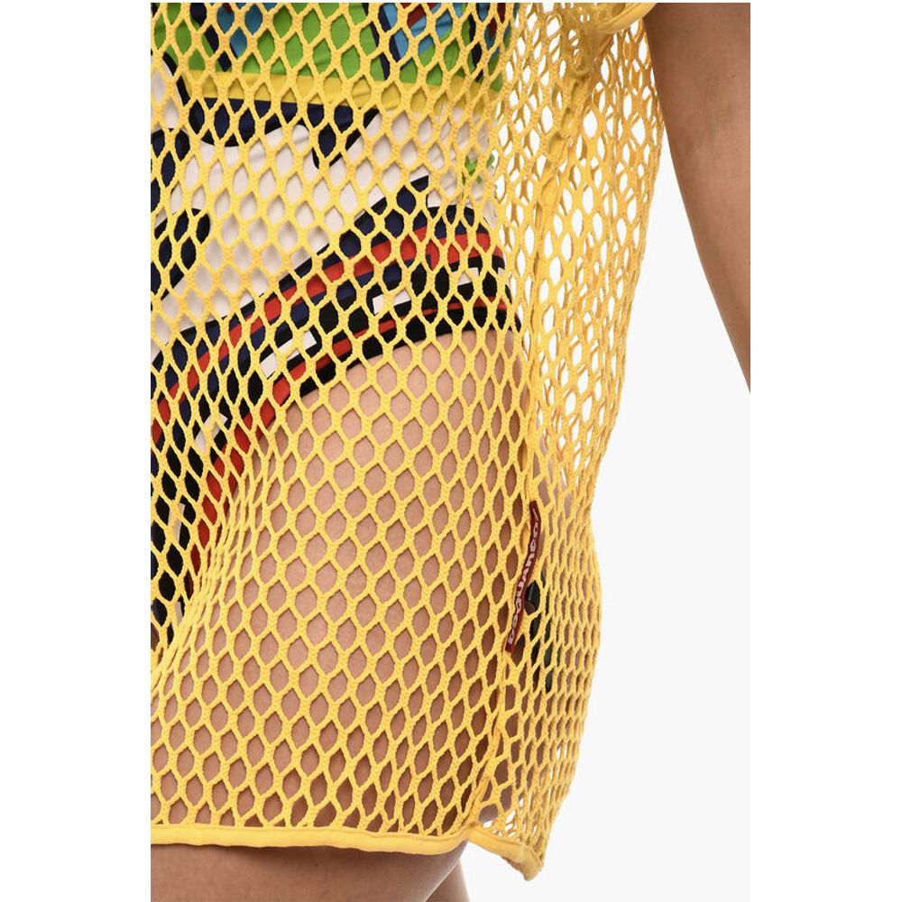 Dsquared² Solid Color Openwork Beach Cover-up Dress