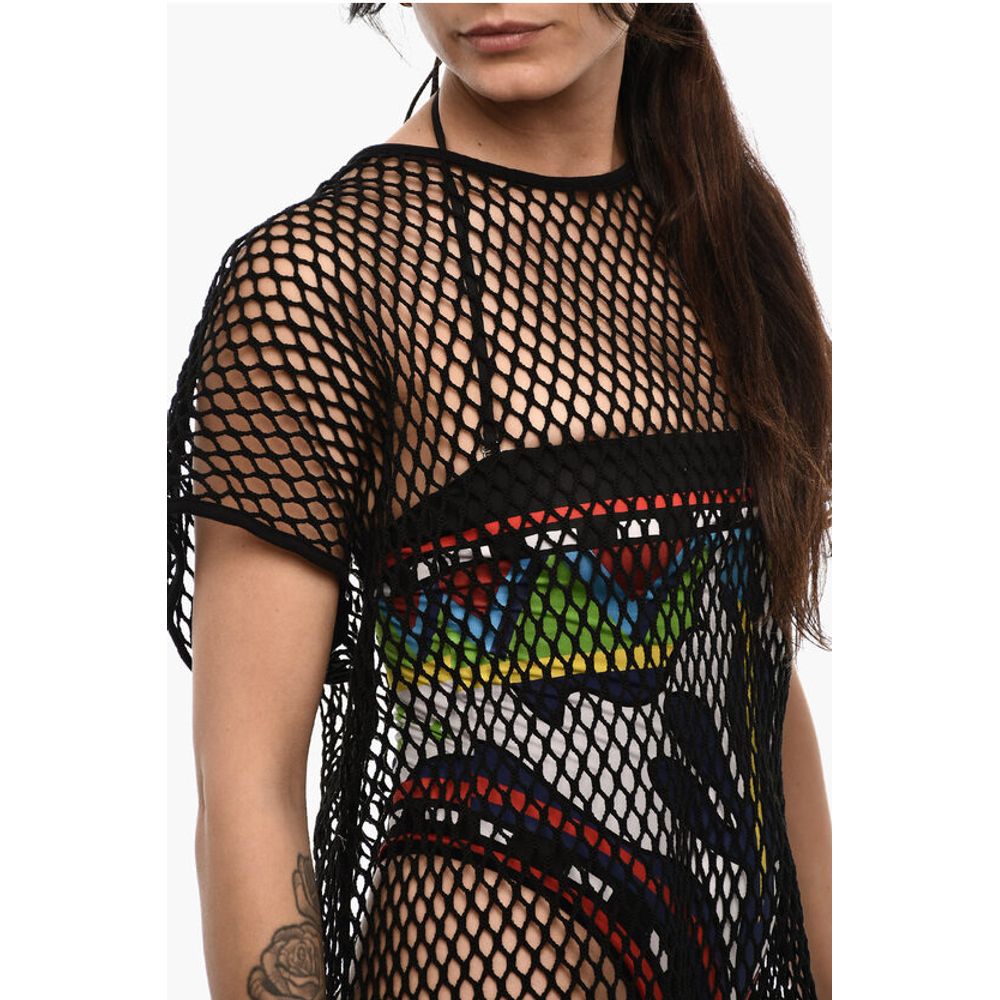 Dsquared² Solid Color Openwork Beach Cover-up Dress