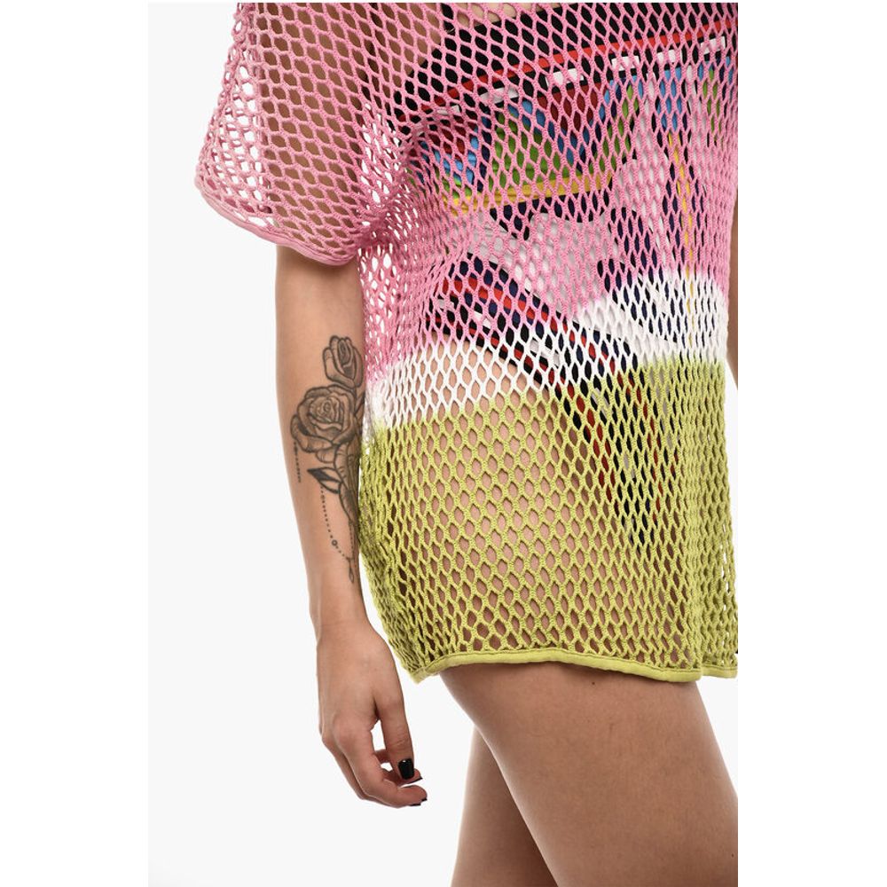 Dsquared² Gradient Effect Openwork Beach Cover-up Dress
