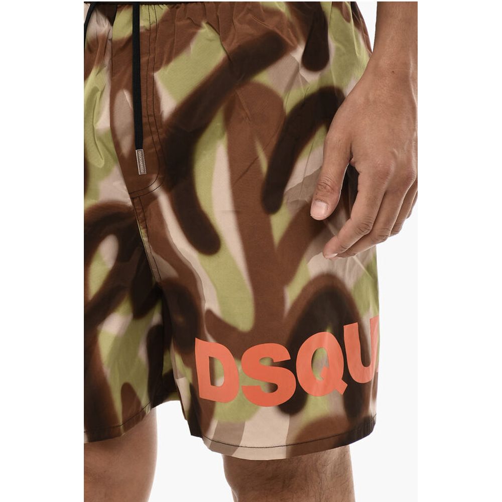 Dsquared² Logoed Swim Short with Spray Paint Motif