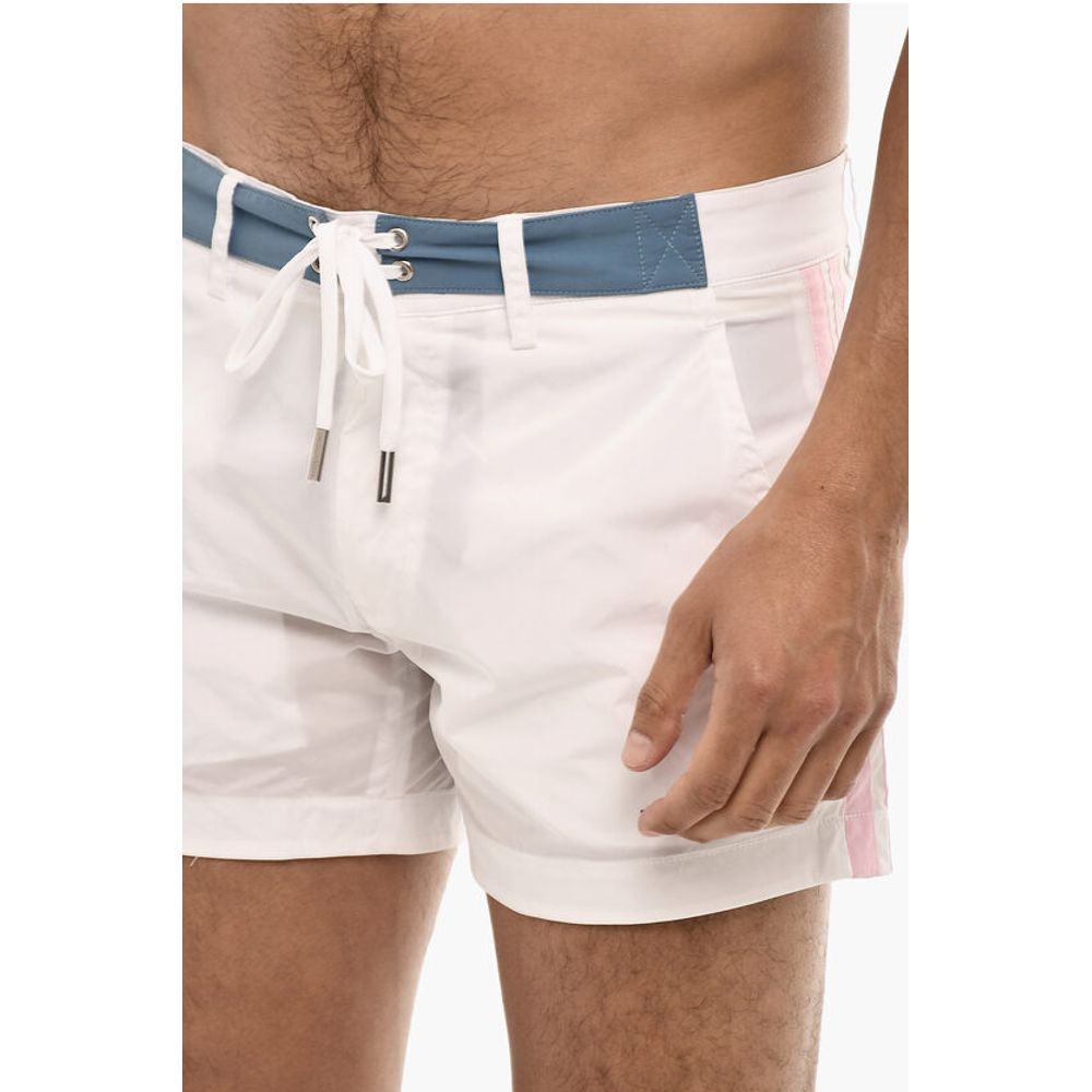 Dsquared² Contrasting Bands MIDI Swim Shorts