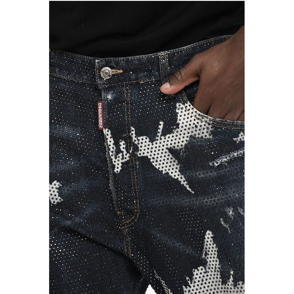Dsquared² Low Waist Rhinestone Regular Fit Jeans
