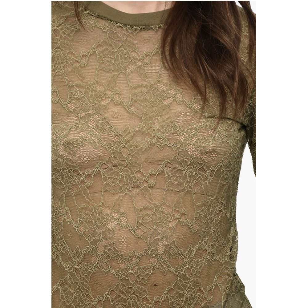 Dsquared² Solid Color Lace Top