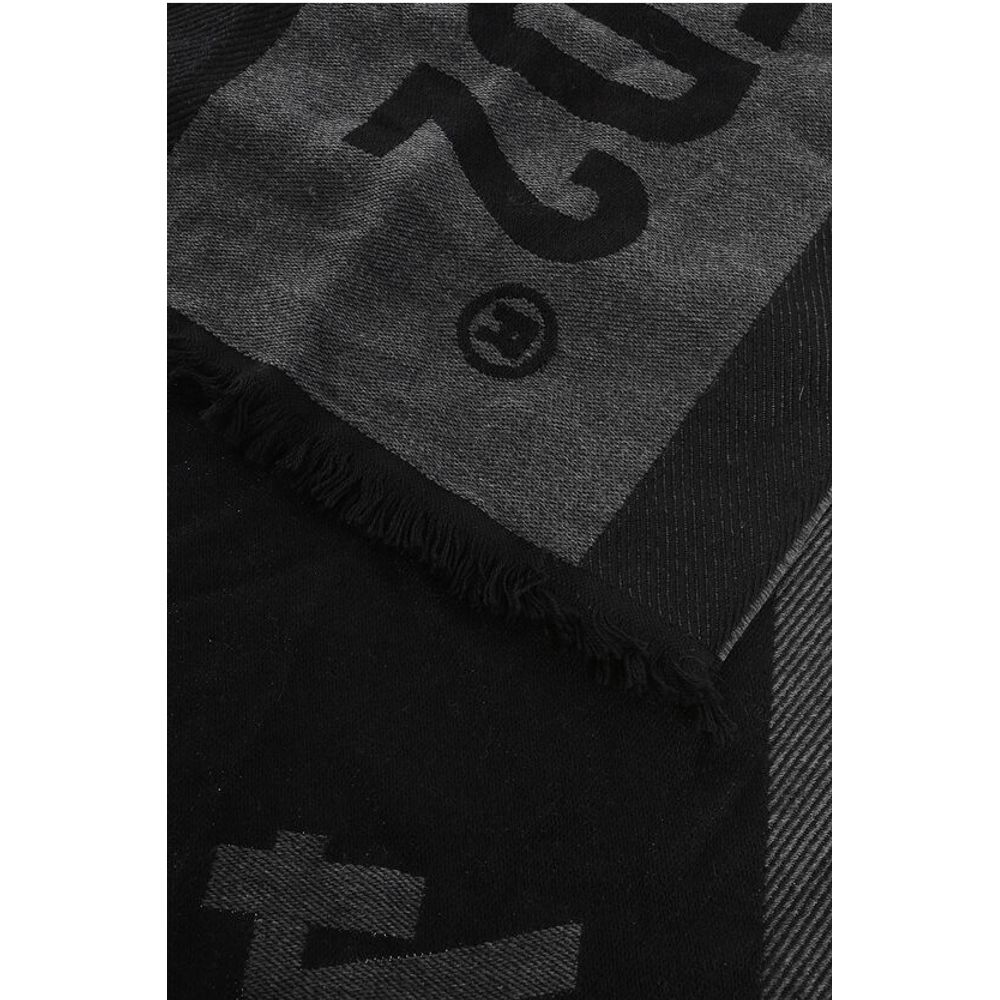 Dsquared² Two-Tone Wool Scarf with Maxi Logo