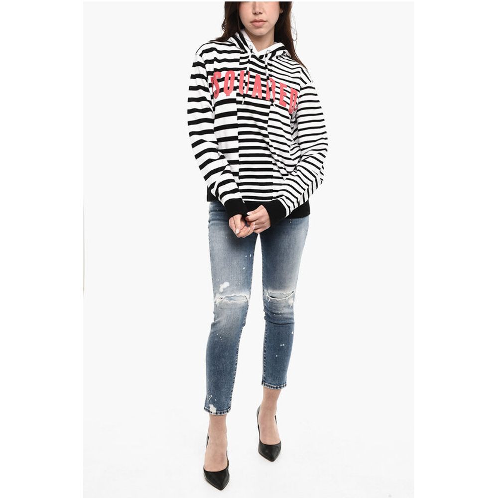 Dsquared² Striped hoodie with Frontal Print