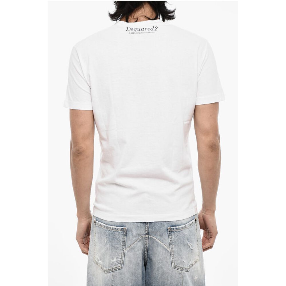 Dsquared² Cotton Crew-neck T-shirt with Embossed Print