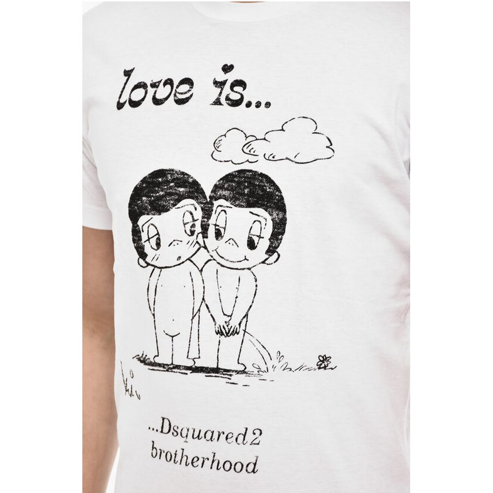 Dsquared² Cotton Crew-neck T-shirt with Embossed Print