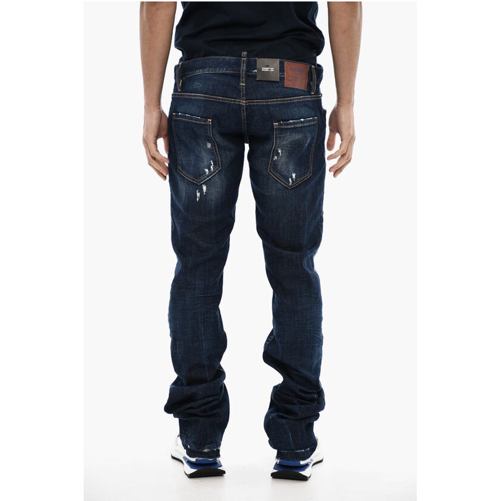 Dsquared² Distressed SHAMPEI Jeans with Visible Stitching